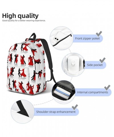 Ballroom Dance Print Unisex Canvas Backpack Cute Backpack For Travel Sports Casual Aesthetic Backpack Black Medium $18.21 Bac...