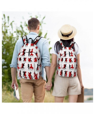 Ballroom Dance Print Unisex Canvas Backpack Cute Backpack For Travel Sports Casual Aesthetic Backpack Black Medium $18.21 Bac...