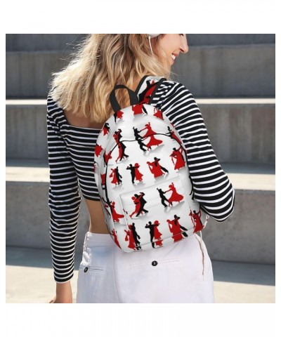 Ballroom Dance Print Unisex Canvas Backpack Cute Backpack For Travel Sports Casual Aesthetic Backpack Black Medium $18.21 Bac...