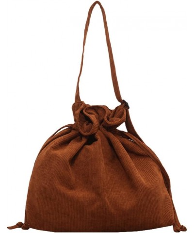 Corduroy Shoulder Bag Womens Handbags Ladies Bag Sling Bag One Size Brown $16.33 Totes