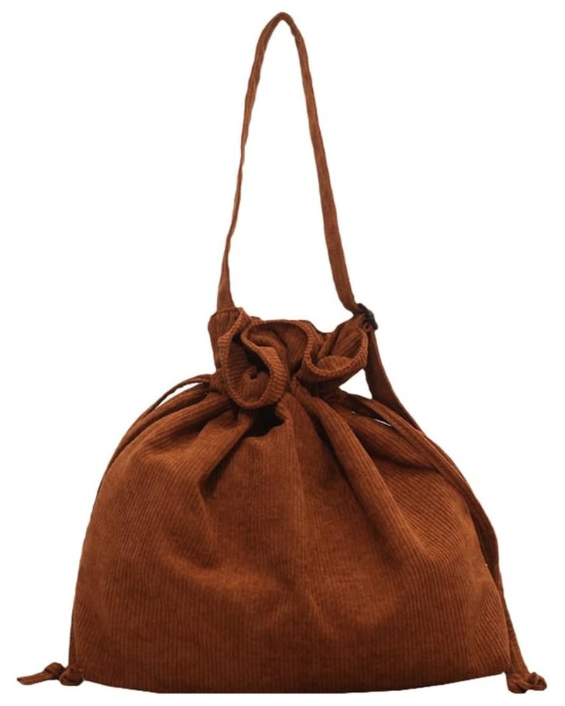 Corduroy Shoulder Bag Womens Handbags Ladies Bag Sling Bag One Size Brown $16.33 Totes