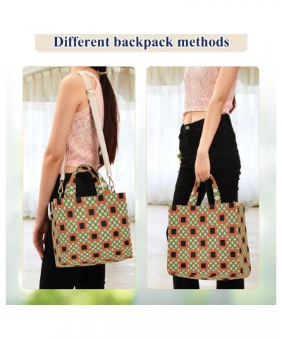 Modern Square Print Corduroy Tote Bag for Women Hobo Crossbody Bag Purse Stylish Shoulder Handbag Messenger Bags, S $14.09 Totes