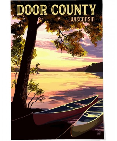 24x36 Inch Giclee Print, Door County, Wisconsin, Canoe and Lake at Sunset $24.00 Totes