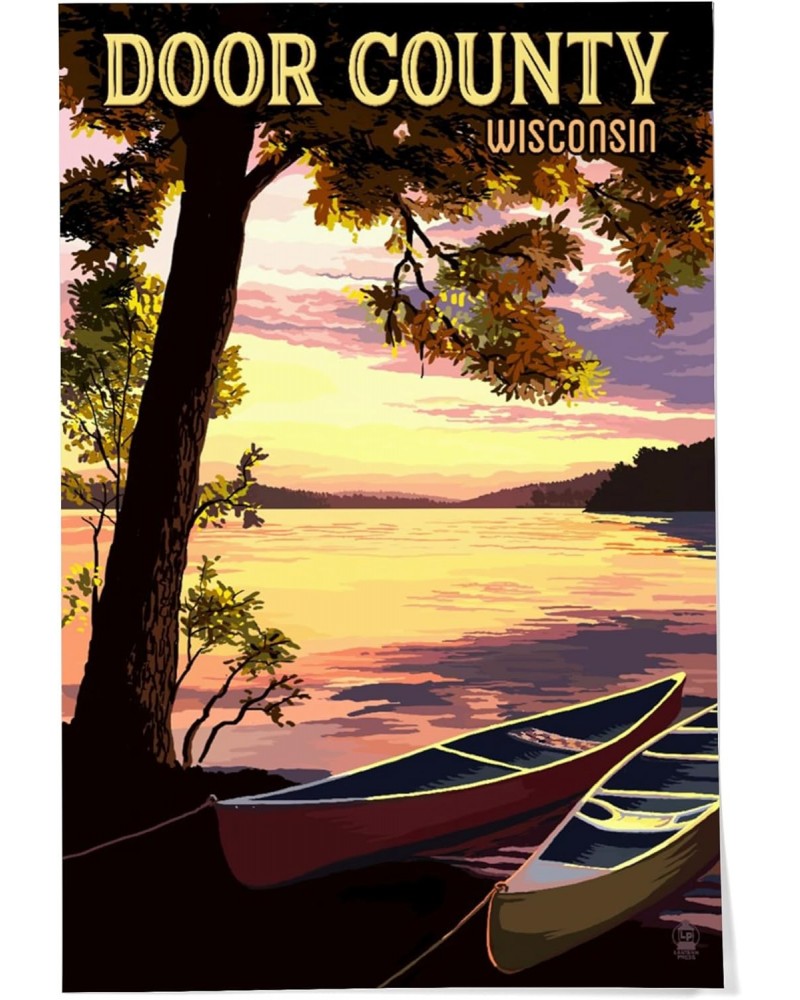 24x36 Inch Giclee Print, Door County, Wisconsin, Canoe and Lake at Sunset $24.00 Totes