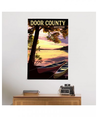 24x36 Inch Giclee Print, Door County, Wisconsin, Canoe and Lake at Sunset $24.00 Totes