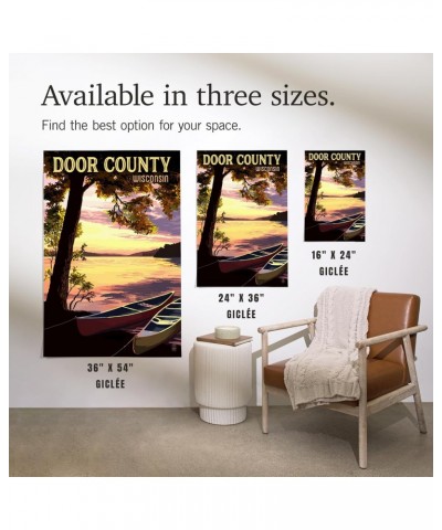 24x36 Inch Giclee Print, Door County, Wisconsin, Canoe and Lake at Sunset $24.00 Totes