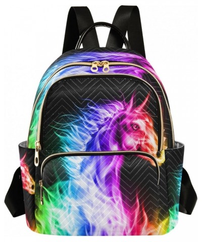 Colorful Flashing Unicorn Fashion Backpack Purse Ladies Fashion Rucksack Travel Shoulder Bag Casual Daily Backpack Medium $16...