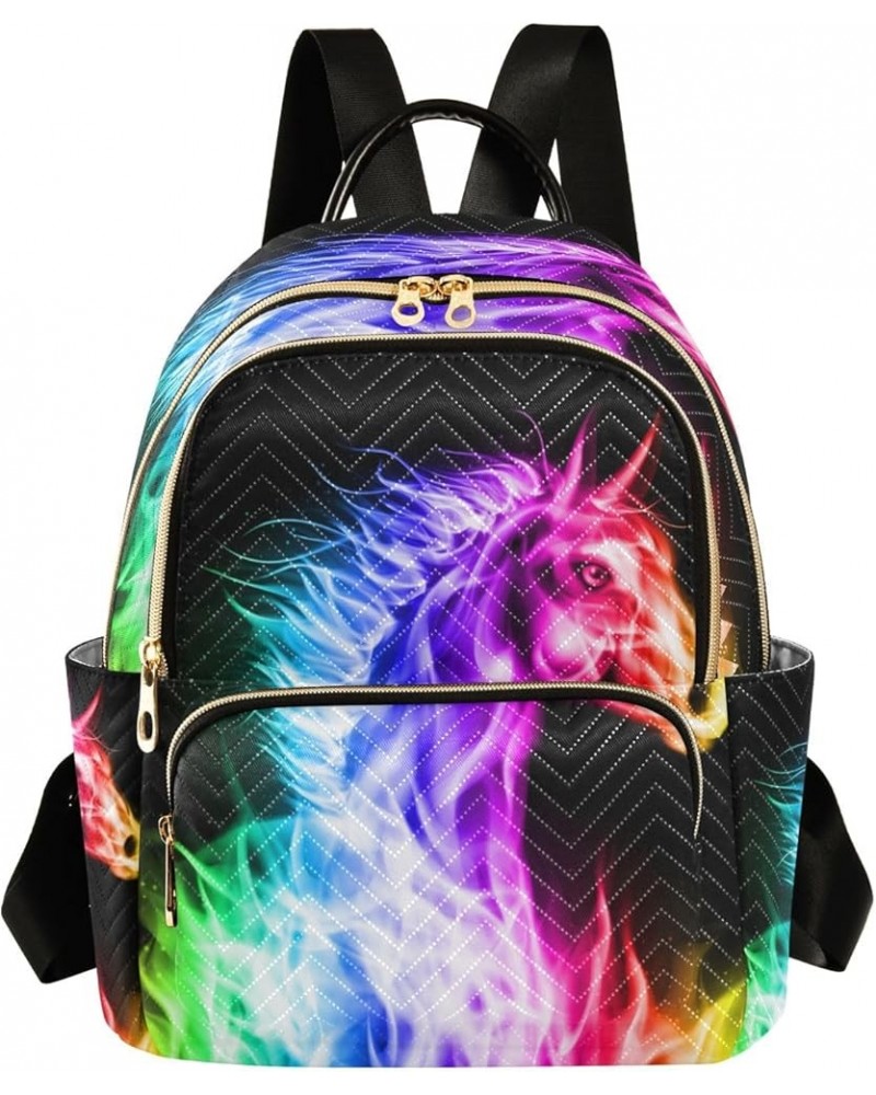 Colorful Flashing Unicorn Fashion Backpack Purse Ladies Fashion Rucksack Travel Shoulder Bag Casual Daily Backpack Medium $16...