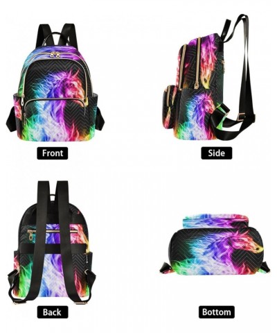 Colorful Flashing Unicorn Fashion Backpack Purse Ladies Fashion Rucksack Travel Shoulder Bag Casual Daily Backpack Medium $16...