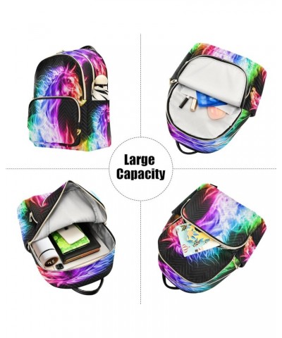 Colorful Flashing Unicorn Fashion Backpack Purse Ladies Fashion Rucksack Travel Shoulder Bag Casual Daily Backpack Medium $16...