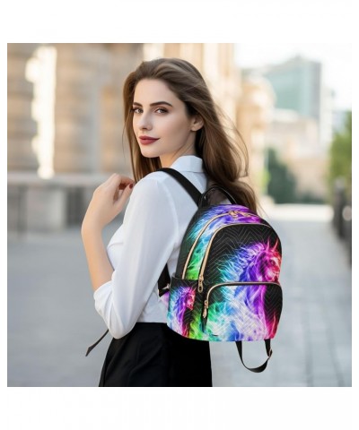 Colorful Flashing Unicorn Fashion Backpack Purse Ladies Fashion Rucksack Travel Shoulder Bag Casual Daily Backpack Medium $16...