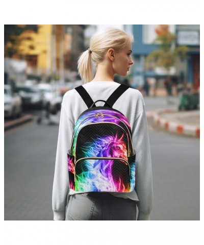 Colorful Flashing Unicorn Fashion Backpack Purse Ladies Fashion Rucksack Travel Shoulder Bag Casual Daily Backpack Medium $16...