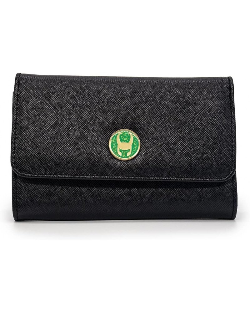 Marvel Comics Wallet, Foldover, Loki Icon Gold Green Metal Emblem, Black Vegan Leather $10.97 Wallets