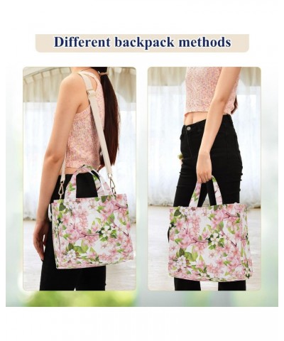 Watercolor Cherry Blossom Corduroy Tote Bag for Women Hobo Crossbody Bag Purse Stylish Shoulder Handbag Messenger Bags, S $10...