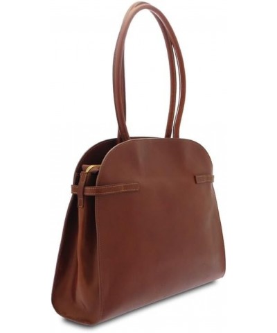 Women's Bag in Cowhide Leather, Genuine Leather, Shopping, One Compartment, Two Long Handles, Made in Italy (Brown) - 12340/G...