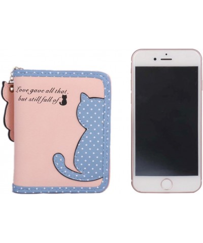 Womens Cat Pattern Wallet Coin Purse Card Holder,Black Purple $9.23 Wallets