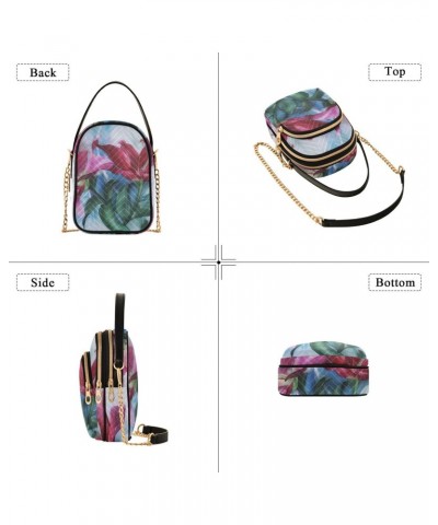 Watercolour Pink Lilies Crossbody Bags for Women Small Shoulder with Detachable Straps, Trendy Cell Phone Purse Shoulder Hand...