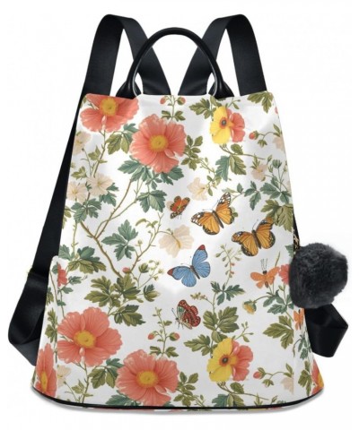 Butterfly Flower Womens Backpack Purse Anti Theft Travel Backpack Shoulder Bag Casual Daypack for Ladies Work Travel Women $2...