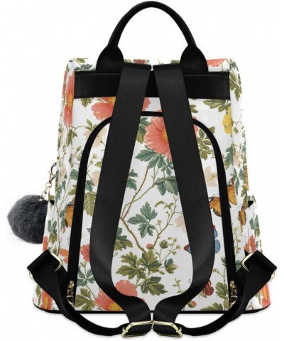 Butterfly Flower Womens Backpack Purse Anti Theft Travel Backpack Shoulder Bag Casual Daypack for Ladies Work Travel Women $2...