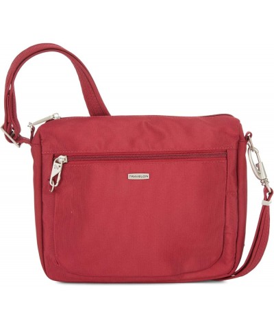 Women's Anti-Theft-Class Small East/West Crossbody Bag Bag Cranberry / Coral Lining $60.00 Crossbody Bags