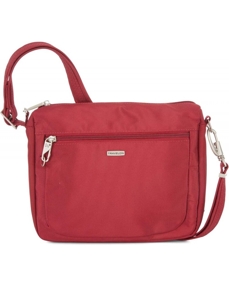 Women's Anti-Theft-Class Small East/West Crossbody Bag Bag Cranberry / Coral Lining $60.00 Crossbody Bags