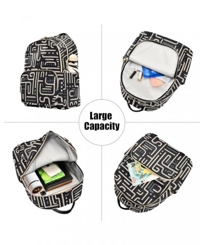 Vintage Butterflies Print Women Backpack Purse Quilted Travel Purse Black White Lines Small $20.27 Backpacks