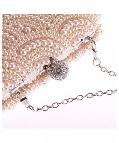 Chain Shoulder Bag Handbags Pearl Diamonds Wedding Purse Beaded Women Day Clutch Evening Bags Champagn $41.72 Evening Bags