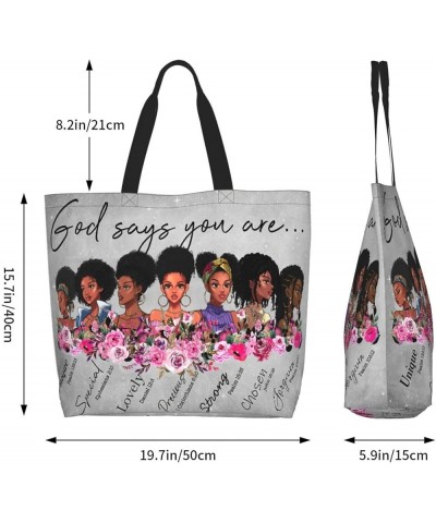 Afro Women Tote Bags African American Shoulder Bag Black Women Satchel Handbags For Shopping Work Grocery Gym Black Women $16...