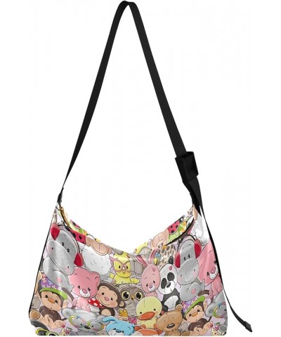 Cute Frog Colorful Pink Leather Hobo Bags for Women Large Crossbody Bags Unique Animal Print Women Hobo Handbags Cute Cartoon...