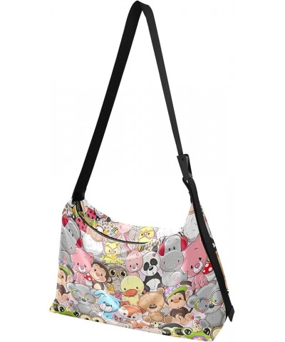 Cute Frog Colorful Pink Leather Hobo Bags for Women Large Crossbody Bags Unique Animal Print Women Hobo Handbags Cute Cartoon...