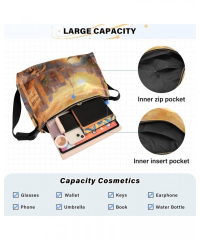 Venice Sunset Shoulder Bag,Large Purses for Women,Made of PU Leather Handbags Hobo Bag Waterproof with Pockets Zipper for Uni...