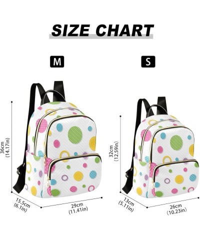 Colorful Circles Polka Dots Women Backpack Purse Shoulder Bag Color Medium $16.50 Backpacks