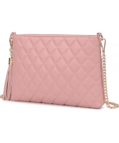 Women's Wristlet Handbags Simple Quilted Small Clutch Crossbody Bag Pink $10.98 Wristlets