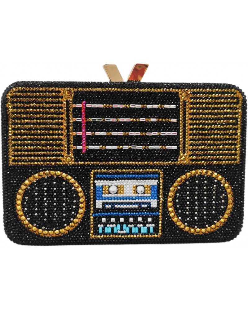 Retro Radio Boom Box Women Crystal Evening Bags Party Dinner Prom Rhinestone Clutch Purses and Handbags $46.55 Evening Bags