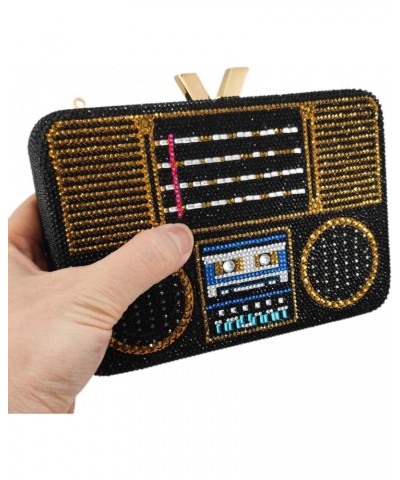 Retro Radio Boom Box Women Crystal Evening Bags Party Dinner Prom Rhinestone Clutch Purses and Handbags $46.55 Evening Bags