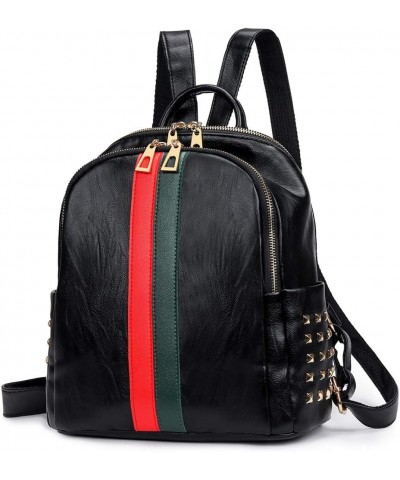 Pu Leather Mini Backpack For Women Purse Cute Daypack Bag Fashion Shoulder Bag A-small Black $16.81 Backpacks