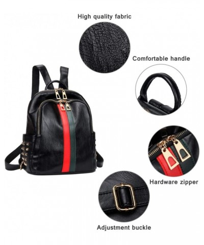 Pu Leather Mini Backpack For Women Purse Cute Daypack Bag Fashion Shoulder Bag A-small Black $16.81 Backpacks