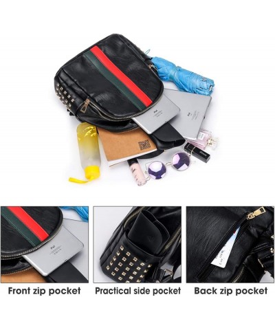 Pu Leather Mini Backpack For Women Purse Cute Daypack Bag Fashion Shoulder Bag A-small Black $16.81 Backpacks