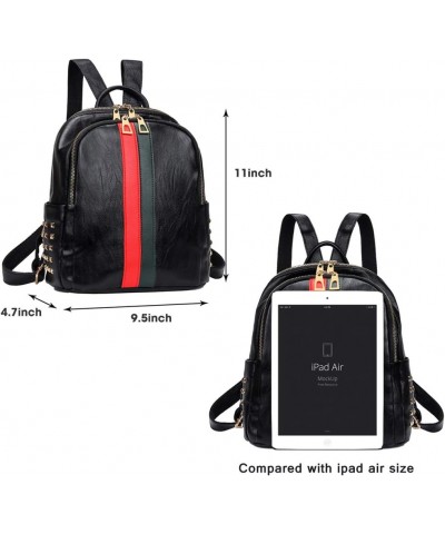 Pu Leather Mini Backpack For Women Purse Cute Daypack Bag Fashion Shoulder Bag A-small Black $16.81 Backpacks