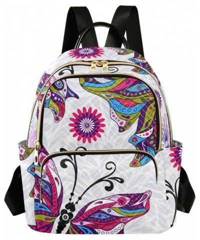 Colorful Butterflies Print Women's Backpack Wallet Casual Small Backpack Fashion Women's Travel Bag School Backpack Color342 ...