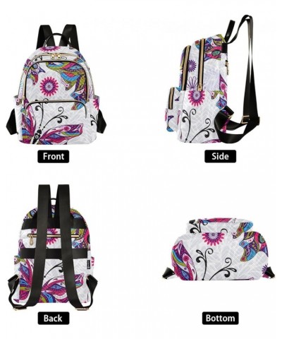 Colorful Butterflies Print Women's Backpack Wallet Casual Small Backpack Fashion Women's Travel Bag School Backpack Color342 ...