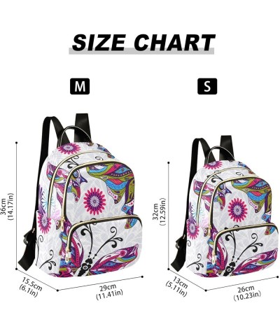 Colorful Butterflies Print Women's Backpack Wallet Casual Small Backpack Fashion Women's Travel Bag School Backpack Color342 ...