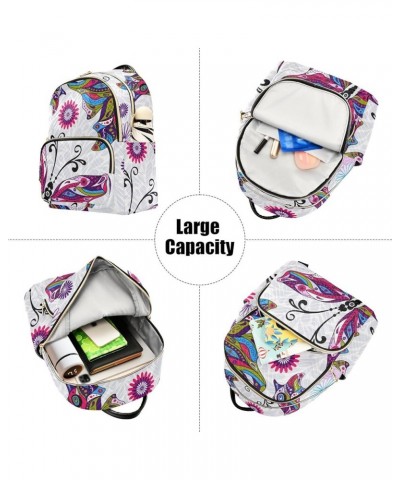 Colorful Butterflies Print Women's Backpack Wallet Casual Small Backpack Fashion Women's Travel Bag School Backpack Color342 ...