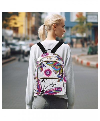 Colorful Butterflies Print Women's Backpack Wallet Casual Small Backpack Fashion Women's Travel Bag School Backpack Color342 ...