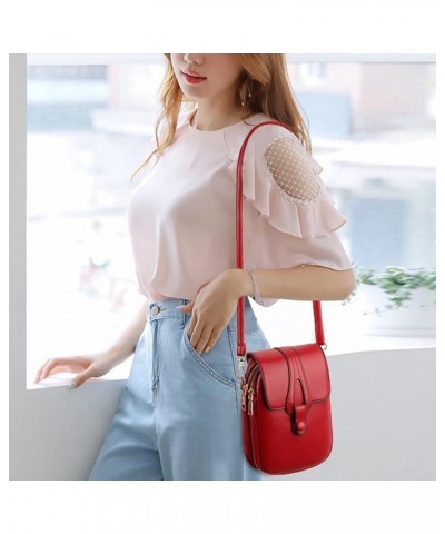 Vintage Crossbody Bag for Women Adjustable Leather Shoulder Handbags Travel Sports Sling Messenger Purse,purple Red $14.52 Totes