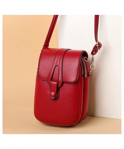 Vintage Crossbody Bag for Women Adjustable Leather Shoulder Handbags Travel Sports Sling Messenger Purse,purple Red $14.52 Totes