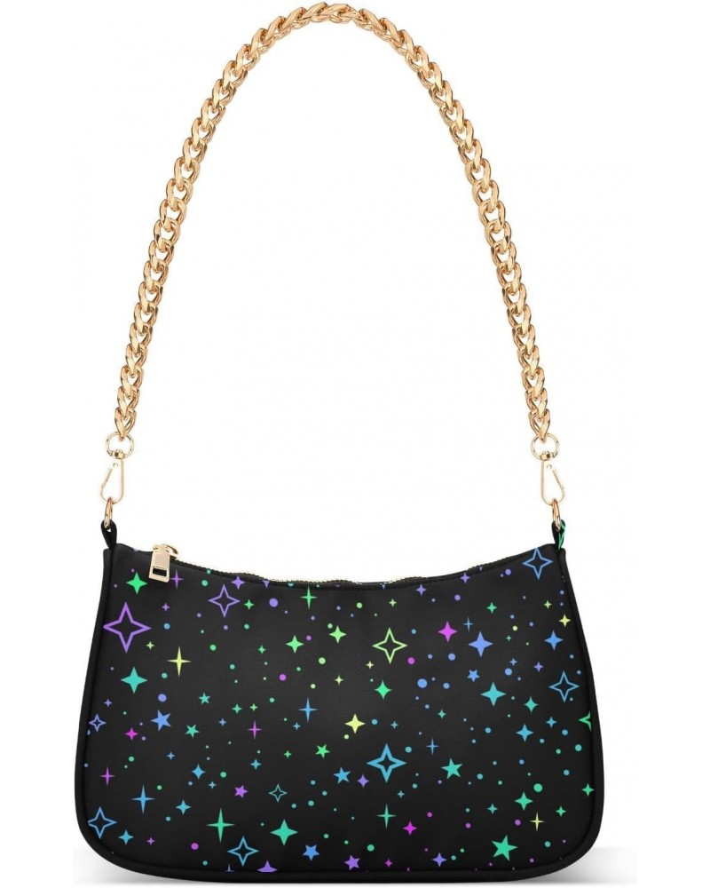 Clutch Shoulder Bags Tote Evening Purse Handbags for Women Hobo Bags Bright Stars with Zipper Closure $17.27 Totes