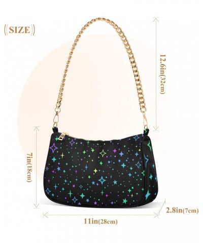 Clutch Shoulder Bags Tote Evening Purse Handbags for Women Hobo Bags Bright Stars with Zipper Closure $17.27 Totes