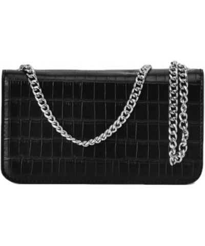 Women's Bag Fashion Checkered Chain Small Square Bag Black Crossbody Bag Women Cell Phone Bag Commuter Shoulder Bag $22.61 Sh...