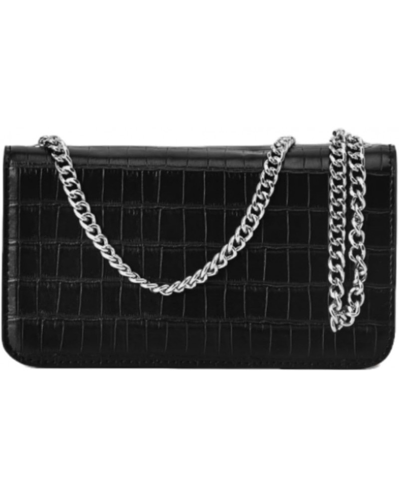 Women's Bag Fashion Checkered Chain Small Square Bag Black Crossbody Bag Women Cell Phone Bag Commuter Shoulder Bag $22.61 Sh...